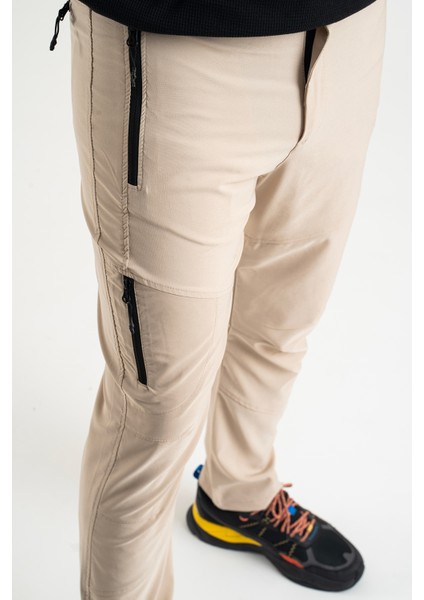 Erkek Taş Rengi Nefes Alan Likralı 4 Cepli Outdoor Pantolon
