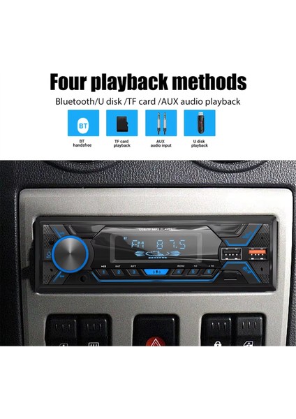 Araba Radyo 1 Din Stereo Multimedya Mp3 Çalar Dijital Bluetooth Fm Aux Girişi USB Bluetooth Evrensel Oto Radyo (Yurt Dışından) fırsatları