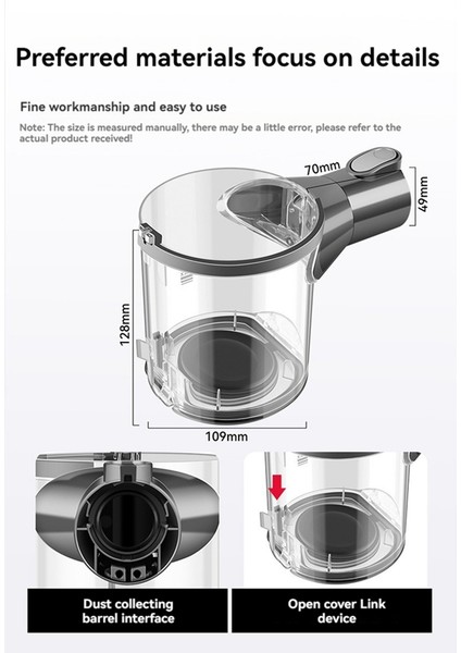 Dyson V6 DC58 DC59 DC59 DC62 DC74 Vakum Süpürge Parçaları Toz Kovası Alt Kapak Üst Kapak Siklon Toz Kovası A (Yurt Dışından) fırsatları