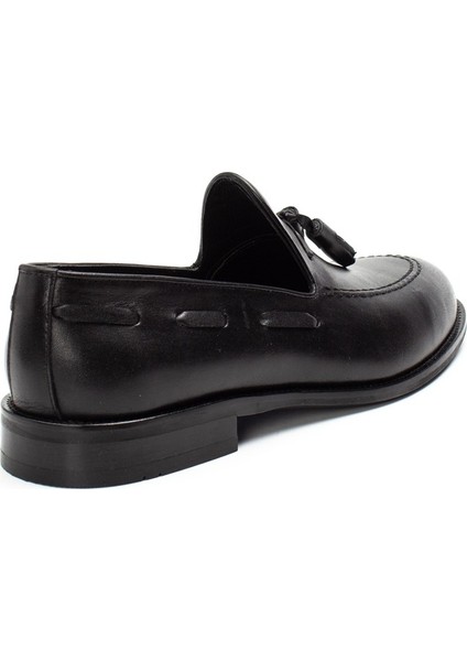 Erkek Siyah Püsküllü Deri Loafer fırsatları