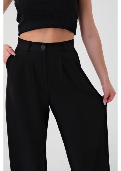 Kadın Siyah Yüksek Bel Palazzo Pantolon fiyatları