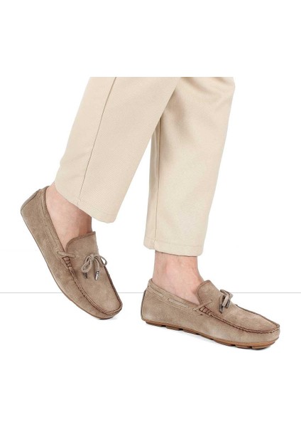 Erkek Vizon Süet Deri Loafer