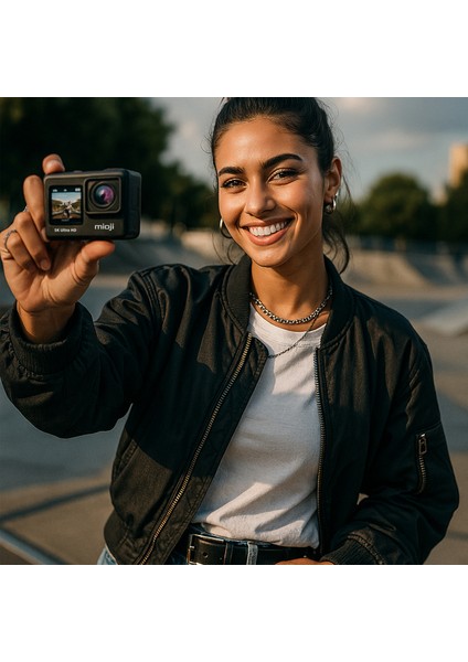 Action 12 Pro 5K 30FPS 24MP Çift Ekran 170° Aksiyon Kamerası - Kumanda ve Mikrofon Hediyeli