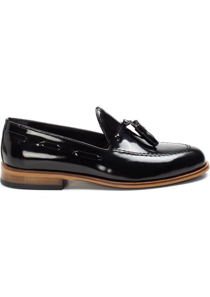 Erkek Siyah Püsküllü Rugan Deri Loafer fiyatları