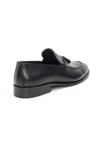 Erkek Siyah Püsküllü Deri Loafer fırsatları