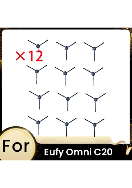 12 Pcs Yan Fırça Temizliği Eufy Omni C20 Robot Vakum Süpürge Parçaları Değiştirme (Yurt Dışından)