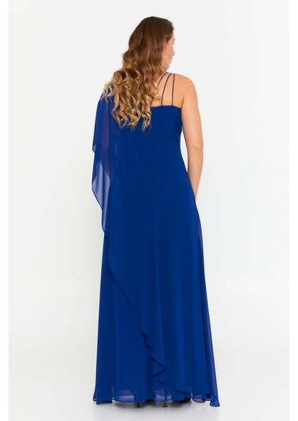 Kadın Büyük Beden Kolsuz Taş Detaylı Uzun Abiye Elbise 6671 Saks fırsatları