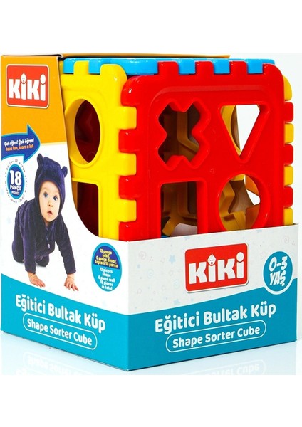 Eğitici Bul-Tak Küp Renkli Şekillerle Öğrenme Oyuncağı 12 Ay Üzeri Bebek ve Çocuklar İçin