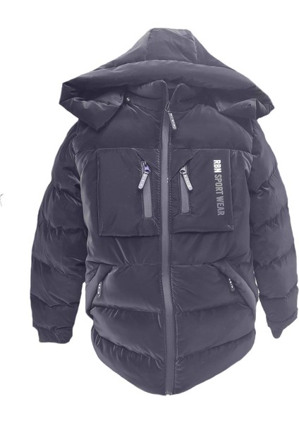 Erkek Çocuk Içi Peluş Astarlı Çıkarılabilir Kapüşonlu Su Geçirmez Mont 2042