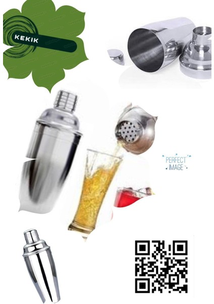 Paslanmaz Çelik Kokteyl Shaker 500 Ml, Şık ve Dayanıklı Tasarım