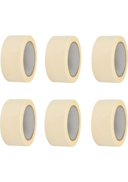 6 Adet Maskeleme Bandı Boya Bandı 36MM x 25M Kağıt Bant