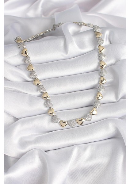 Pirinç Mix Renk Zirkon Taşlı Kalp Model Vıp Exclusive Seri Kadın Kolye - PRT3500EB03042 fiyatları