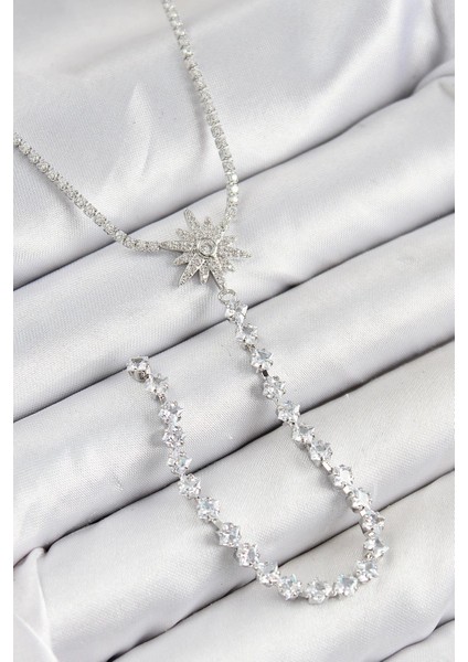 Pirinç Zirkon Taşlı Kutup Yıldızı Model Gold Renk Y Kolye - PRT3500EB08328