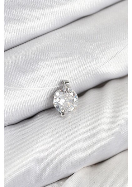 Misineli Zirkon Taşlı Model Gümüş Renk Hayalet Kolye - PRT3500EB08653