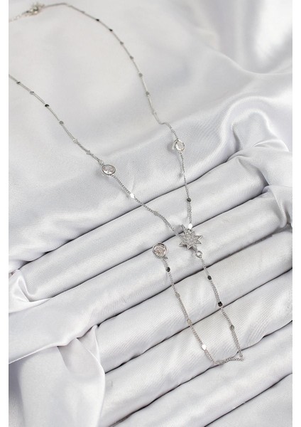 Pirinç Zirkon Taşlı Kutup Yıldızı Model Gümüş Renk Y Kolye - PRT3500EB08332 fiyatları