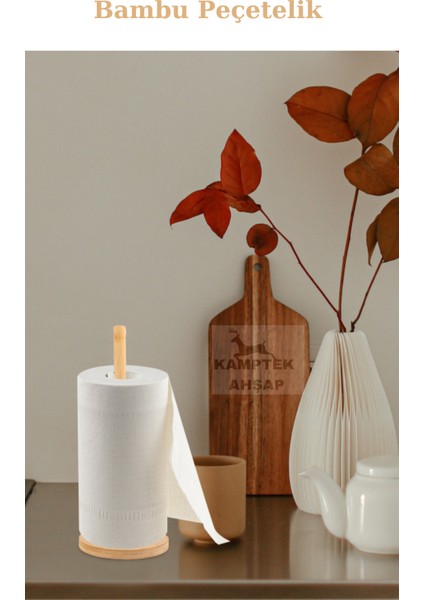 Ahşap Rulo ve Peçete Tutucu, Masa Üstü, Şık ve Fonksiyonel Tasarım fiyatları