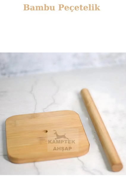 Ahşap Rulo ve Peçete Tutucu, Masa Üstü, Şık ve Fonksiyonel Tasarım fırsatları