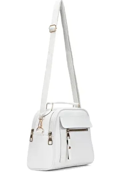 Kadın Üç Bölmeli Suni Deri Çapraz Askılı El ve Omuz Çantası Modern Tasarım