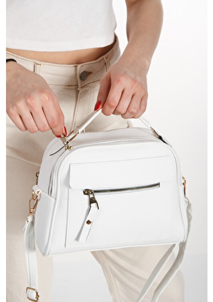 Kadın Üç Bölmeli Suni Deri Çapraz Askılı El ve Omuz Çantası Modern Tasarım fırsatları