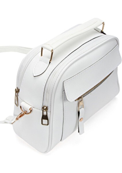 Kadın Üç Bölmeli Suni Deri Çapraz Askılı El ve Omuz Çantası Modern Tasarım indirimleri