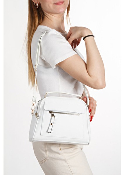 Kadın Üç Bölmeli Suni Deri Çapraz Askılı El ve Omuz Çantası Modern Tasarım