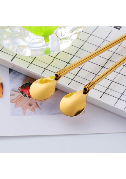 6'lı Gold Pipetli Latte ve Kokteyl Kaşığı Seti, Temizleme Fırçalı, 22 cm Yuvarlak Tasarım indirimleri