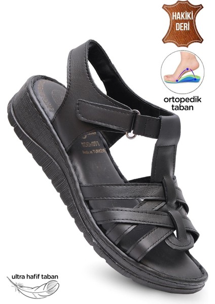 Kadın Anne Sandalet Ayakkabısı Hakiki Deri Ortopedik Zckmk 600