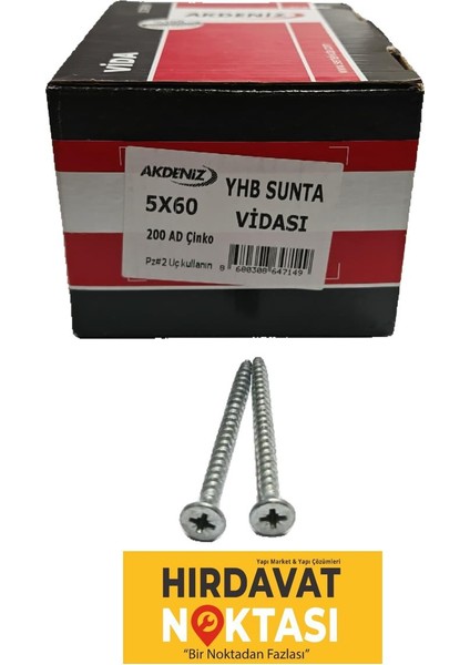 Sunta Vidası 5 x 60 (200 Adet)
