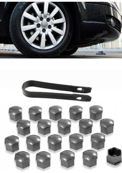 Fiat Fiorino 2007 - 2024 Uyumlu Gri Bijon Kapağı Takımı 17MM - 20 Adet fiyatları