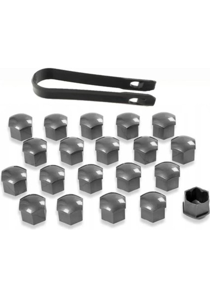 Fiat Fiorino 2007 - 2024 Uyumlu Gri Bijon Kapağı Takımı 17MM - 20 Adet fırsatları