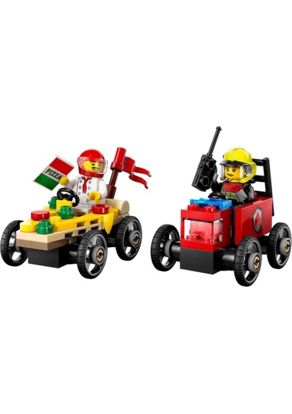 Nessiworld LEGO City Pizza Arabası Itfaiye Kamyonuna Karşı Yarış Arabası Paketi 60458