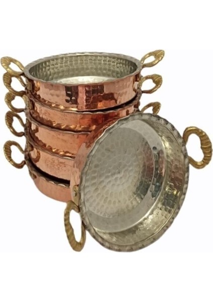 Kırmızı Metalik Mini 6'lı Kahvaltılık Tabak ve Tava Seti fırsatları