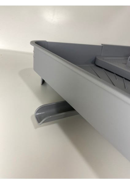 Açılır Kapanır Gri Sürgülü Bulaşık Kurutma ve Tabaklık Sepeti