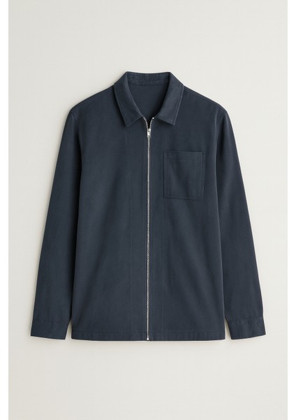 Regular Fit Cupra Kumaş Fermuarlı Erkek Ceket - Füme