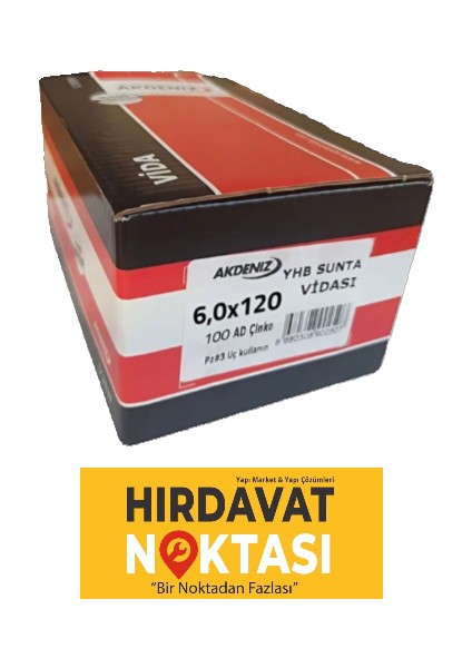 Sunta Vidası 6 x 120 (100 Adet)