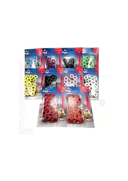 No.4 (6mm) Kendin Yap Kiti, Örgü ve Deri Ayakkabılar ve Deri Ürünler Için Çekiçle Uygulama Aparatları ve 20 Adet Kuşgözü Takım-Paslanmaz Pirinç (Turuncu Boyalı)