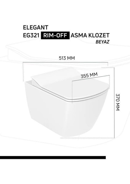 Elegant Rim-Off Asma Klozet + Yavaş Kapanır Kapak + Creavit Gömme Rezervuar Set fırsatları