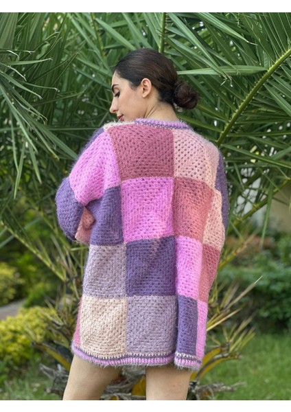El Örgüsü Peluş Yumuşak Kadın Oversize Hırka modelleri