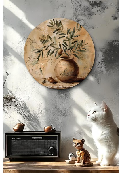 Zeytin Dalı ve Seramik Vazo Temalı Uv Baskı Mdf Duvar Süsü – 33X33 cm & 20X20 cm DT211 fırsatları