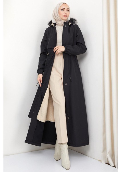 Içi Kürklü Tam Boy Bondit Mont Siyah HM2331 fiyatları