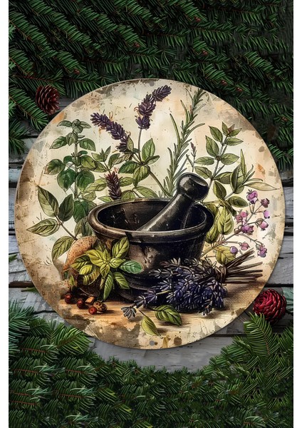 Şifalı Otlar ve Havan Temalı Uv Baskı Mdf Duvar Süsü – 33X33 cm & 20X20 cm DT215 fiyatları
