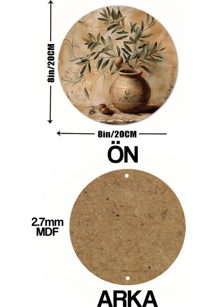 Zeytin Dalı ve Seramik Vazo Temalı Uv Baskı Mdf Duvar Süsü – 33X33 cm & 20X20 cm DT211 indirimleri