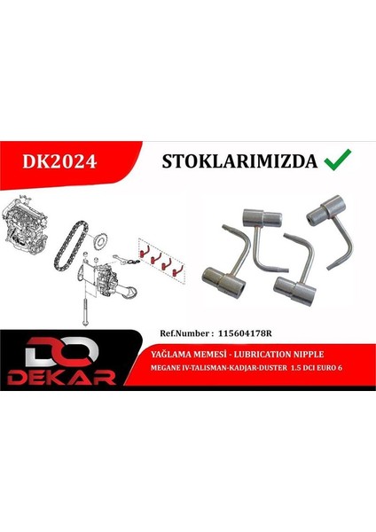 DK2024 - Yağlama Meme Tk. Megane Iv-Talısman-Kadjar 1.5