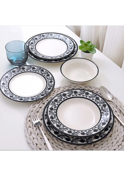 Yonca 24 Parça Yemek Takımı Koyu Siyah 8322 fiyatları