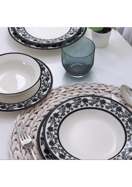 Yonca 24 Parça Yemek Takımı Koyu Siyah 8322 modelleri