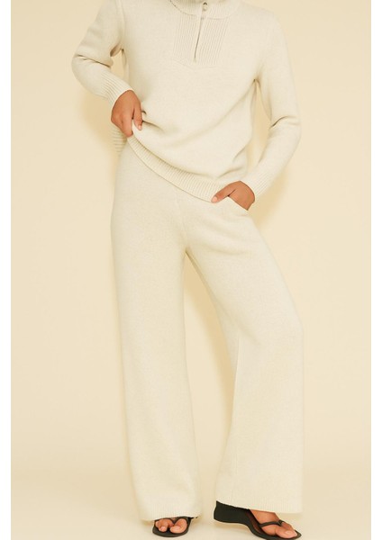 Yakası Fermuarlı Tunik ve Pantolon Ikili Triko Takım modelleri