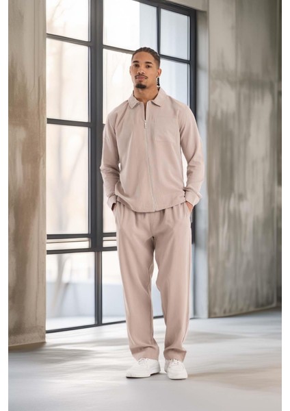 Regular Fit Cupra Kumaş Fermuarlı Erkek Ceket - Bej fırsatları