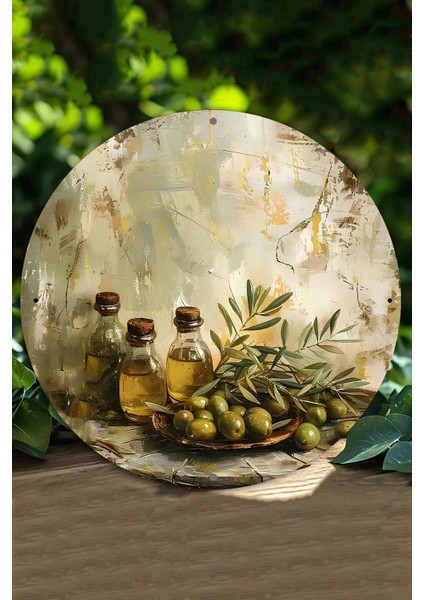Zeytin & Zeytinyağı Temalı Uv Baskı Mdf Duvar Süsü – 33X33 cm & 20X20 cm DT210