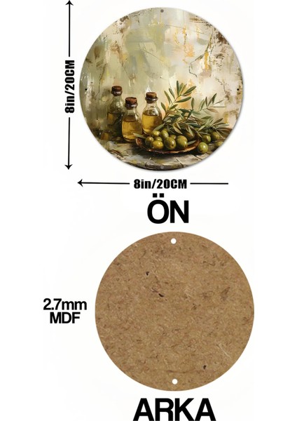 Zeytin & Zeytinyağı Temalı Uv Baskı Mdf Duvar Süsü – 33X33 cm & 20X20 cm DT210 indirimleri