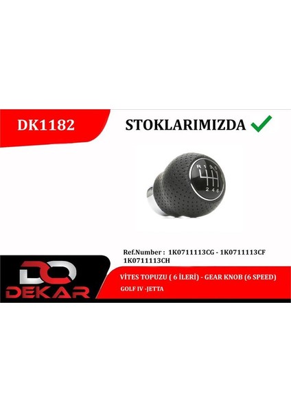 DK1182 - Vites Topuzu 6 Ileri Golf Iv -Jetta